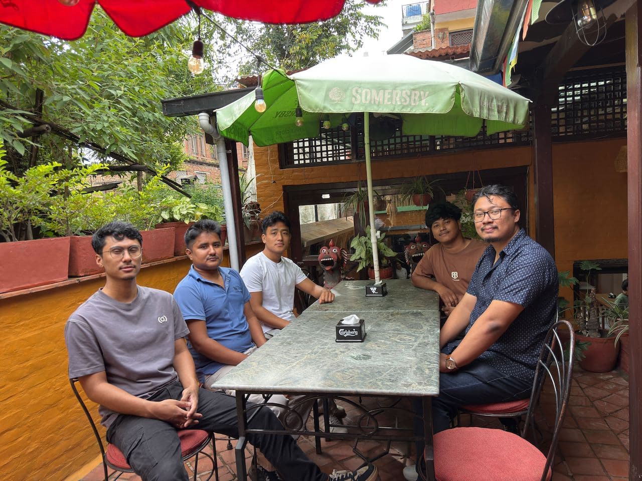 Team lunch at a local cafe